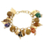 Gold-plated golden grass and agate charm bracelet, 'In Luck' - Gold Plated Charm Bracelet with Agates and Golden Grass (image 2a) thumbail