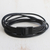 Men's leather wrap bracelet, 'Tenacious' - Handcrafted Men's Black Leather Five Cord Wrap Bracelet (image 2) thumbail