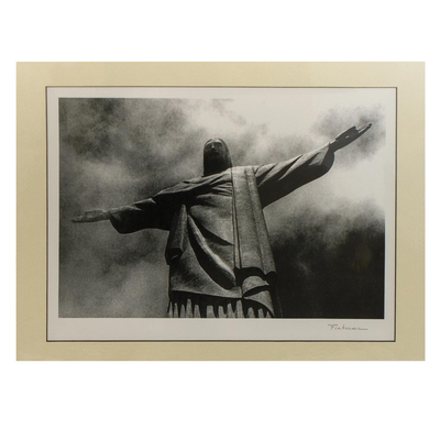Black and White Photograph of Christ the Redeemer