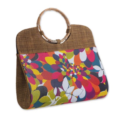 Multicolored Palm Leaf Handle Handbag from Brazil