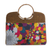 Palm leaf handbag, 'Psychedelic Flowers' - Multicolored Palm Leaf Handle Handbag from Brazil (image 2d) thumbail