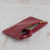 Leather wristlet, 'Cherry Sophistication' - Handcrafted Leather Wristlet in Cherry from Brazil
