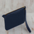Leather wristlet, 'Trendy Fashion in Navy' - Handmade Navy Leather Wristlet from Brazil thumbail