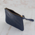 Leather wristlet, 'Trendy Fashion in Navy' - Handmade Navy Leather Wristlet from Brazil