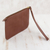 Leather wristlet, 'Well Spent in Chestnut' - Handmade Brazilian Leather Wristlet in Chestnut Brown