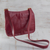 Leather messenger bag, 'Rio Adventure in Red' - Handcrafted Red Leather Messenger Bag from Brazil