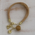 Gold accented golden grass charm bracelet, 'Romantic Dolphins' - Gold Accent Golden Grass Dolphin Charm Bracelet from Brazil thumbail