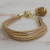 Gold accented golden grass charm bracelet, 'Romantic Dolphins' - Gold Accent Golden Grass Dolphin Charm Bracelet from Brazil (image 2b) thumbail