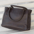 Leather shoulder bag, 'Sweet Success' - Handmade Chocolate Brown Leather Shoulder Bag from Brazil