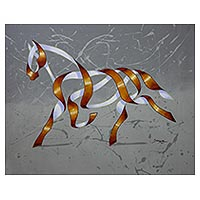 'Horse Gallop' - Original Surrealist Painting of a Horse from Brazil