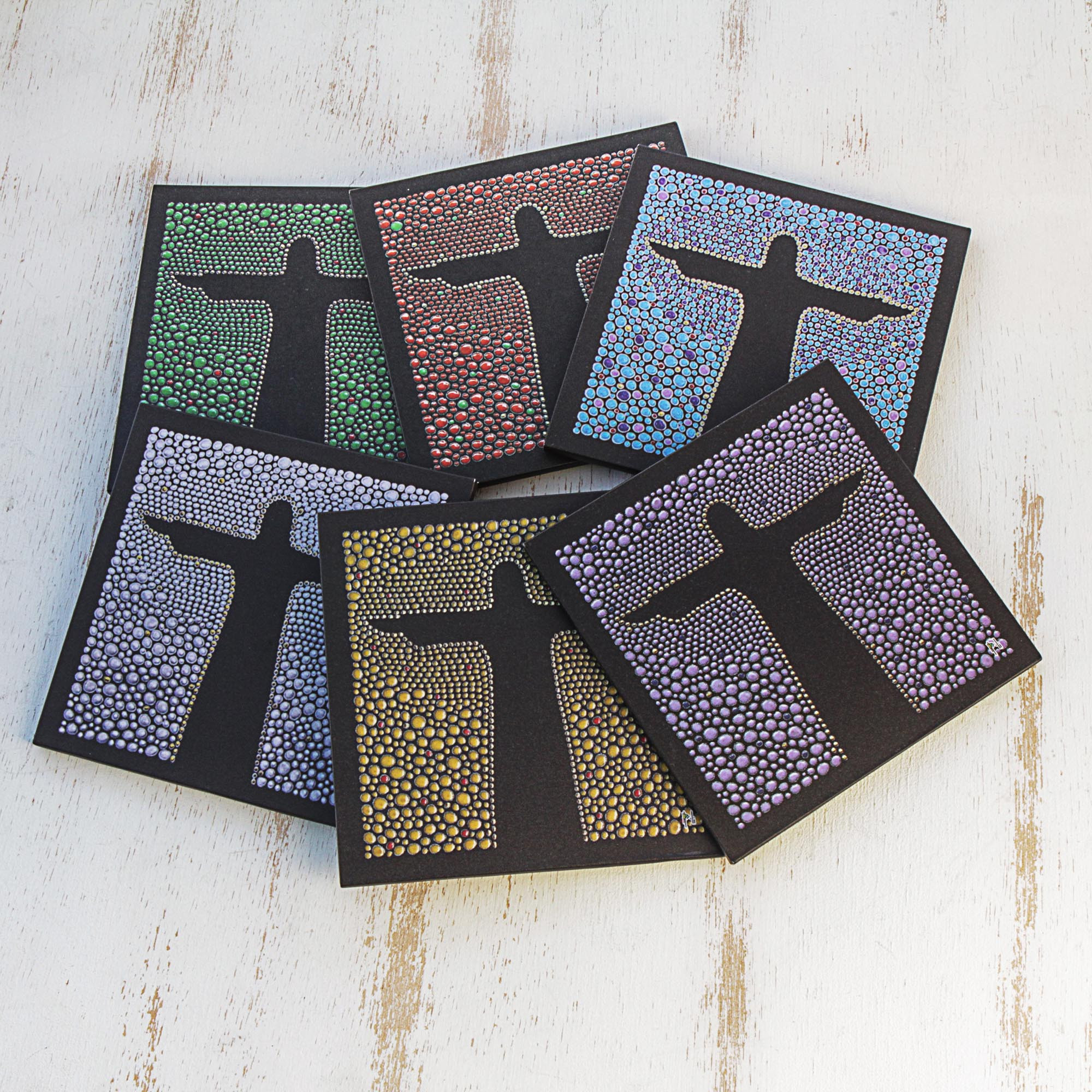 Set of 6 Handcrafted Wooden Coasters