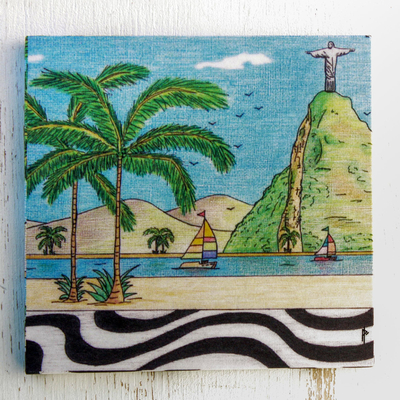 Posavasos de madera (juego de 6) - Posavasos magnéticos de madera hechos a mano de Brasil (lote de 6)