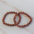Sunstone beaded stretch bracelets, 'Strength and Energy' (pair) - Two Sunstone Beaded Stretch Bracelets from Brazil thumbail