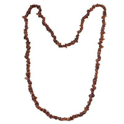 Long Garnet Beaded Necklace from Brazil