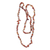 Agate beaded necklace, 'Caramel Wonder' - Long Agate Beaded Necklace Crafted in Brazil