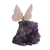 Amethyst and rose quartz figurine, 'Rosy Wings' - Rose Quartz Butterfly on Amethyst Nugget Figurine