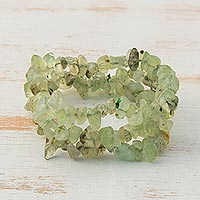 Featured review for Prehnite beaded stretch bracelets, Sage Trio (set of 3)