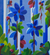 'Blue Flowers' (2018) - Signed Painting of Blue Flowers from Brazil (2018) thumbail