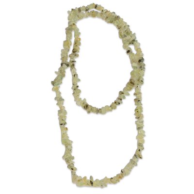 Green Prehnite Beaded Necklace from Brazil