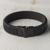 Men's leather wristband bracelet, 'Masculine Solidarity' - Men's Black Leather Wristband Bracelet from Brazil thumbail