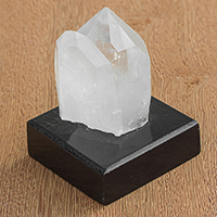 Quartz gemstone sculpture, 'Neutral Energy'