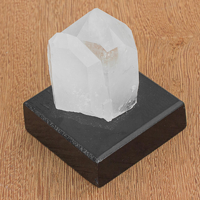 Quartz gemstone sculpture, 'Neutral Energy' - Clear Quartz Gemstone Sculpture from Brazil