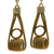 Gold accented golden grass dangle earrings, 'Coiled Gleam' - 18k Gold Plated Golden Grass Dangle Earrings from Guatemala
