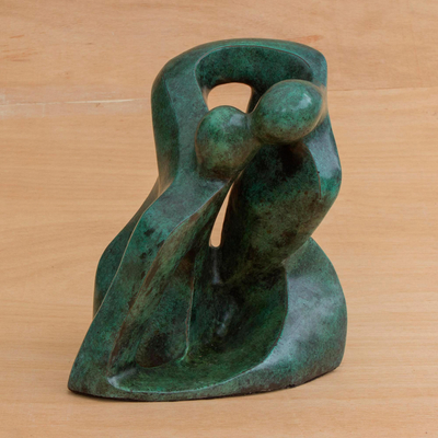 8.25 Tall 'Insinuating' NOVICA Metallic Romantic Bronze Sculpture