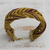 Armband aus goldenem Gras mit Goldakzent - Goldenes Gras-Armband mit Goldakzent in Burgunderrot