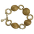 Gold accented golden grass link bracelet, 'Golden Rings' - 18k Gold Accented Golden Grass Link Bracelet from Brazil (image 2a) thumbail