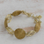 Gold accented golden grass link bracelet, 'Golden Rings' - 18k Gold Accented Golden Grass Link Bracelet from Brazil (image 2b) thumbail