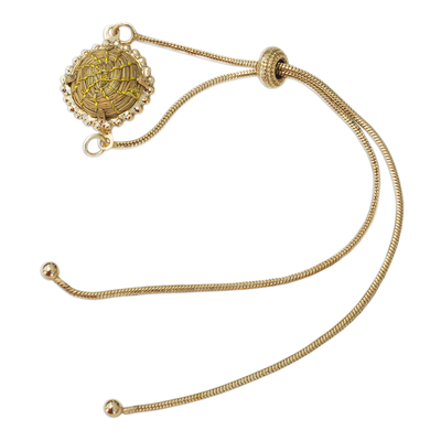 18k Gold Accented Golden Grass Pendant Bracelet from Brazil