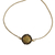 Gold accented golden grass pendant bracelet, 'Golden Delicacy in Black' - Gold Accented Golden Grass Pendant Bracelet with Glass Beads