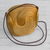 Golden grass sling, 'Golden Links' - Handmade Golden Grass Sling Handbag from Brazil thumbail