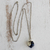 Lapis lazuli pendant necklace, 'Complex Diamond' - Lapis Lazuli and Natural Flower Pendant Necklace from Brazil