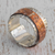 Silver and copper band ring, 'Gleaming Embrace' - Silver and Copper Band Ring from Brazil thumbail