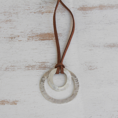 Silver pendant necklace, 'Modern Hoops' - Modern Silver Adjustable Pendant Necklace from Brazil