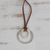 Silver pendant necklace, 'Modern Hoops' - Modern Silver Adjustable Pendant Necklace from Brazil