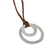 Silber-Anhänger-Collier, 'Modern Hoops', 'Modern Hoops - Moderne verstellbare Silberanhänger-Halskette aus Brasilien