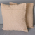 Cotton cushion covers, 'Beige Elegance' (pair) - Diamond Motif Cotton Cushion Covers in Beige (Pair)