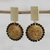 Gold plated golden grass dangle earrings, 'Dark Rings' - Circular Gold Plated Golden Grass Dangle Earrings thumbail