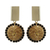 Gold plated golden grass dangle earrings, 'Dark Rings' - Circular Gold Plated Golden Grass Dangle Earrings (image 2a) thumbail