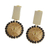 Gold plated golden grass dangle earrings, 'Dark Rings' - Circular Gold Plated Golden Grass Dangle Earrings (image 2b) thumbail