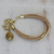 Gold accented golden grass charm bracelet, 'Romantic Nature' - Gold Accented Golden Grass Charm Bracelet from Brazil (image 2b) thumbail