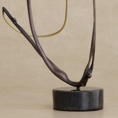 Bronze sculpture, 'Effortless Movement' - Signed Bronze Sculpture of a Woman Dancing from Brazil