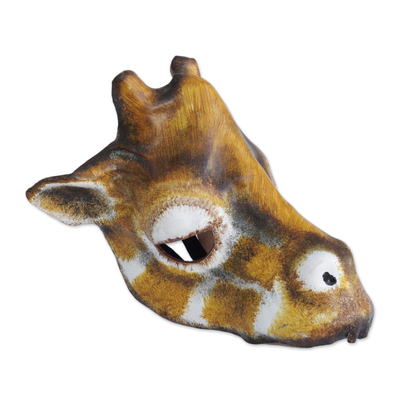 Ledermaske - Handgefertigte realistische Giraffen-Maske aus geformtem Leder