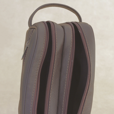 Leather travel bag, 'Espresso Sophisticated Style' - Handmade Leather Travel Bag in Espresso from Brazil