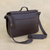 Leather laptop bag, 'Universal in Espresso' (single) - Handmade Leather Laptop Bag in Espresso from Brazil (Single) (image 2b) thumbail