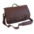 Leather laptop bag, 'Universal in Maroon' (double) - Handmade Leather Laptop Bag in Maroon from Brazil (Double) (image 2a) thumbail