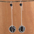 Agate and onyx dangle earrings, 'Black Pendulum' - Modern Agate and Onyx Dangle Earrings from Brazil